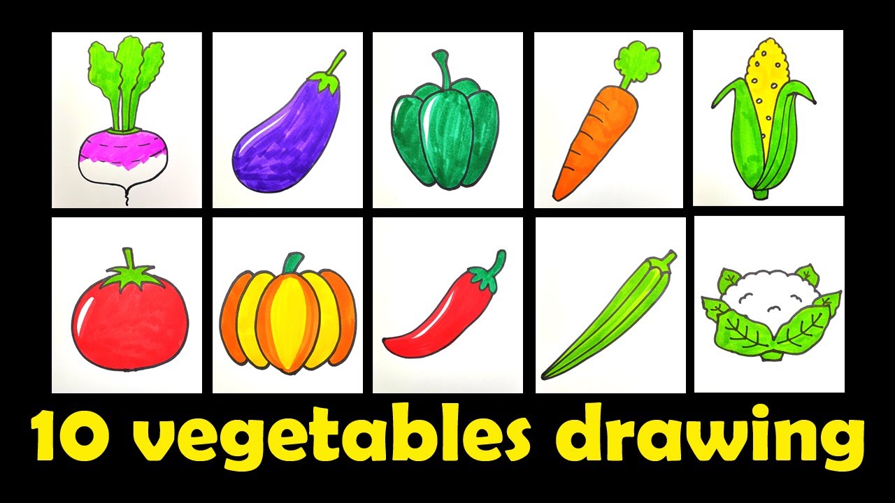 Vegetables Coloring Pages Vector Art, Icons, and Graphics for Free Download