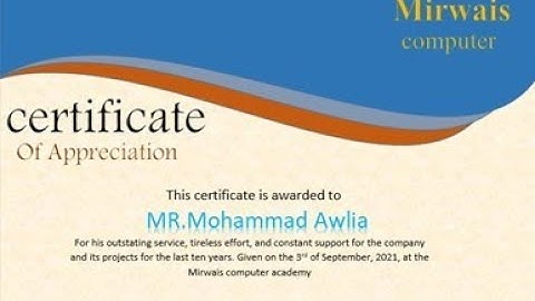 How to Create Certificate in MS Word in Pashto Certificate Design in MS Word