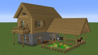 Minecraft - How to build a Large Starter House with Farm