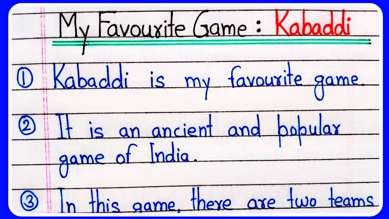 my favourite game essay kabaddi