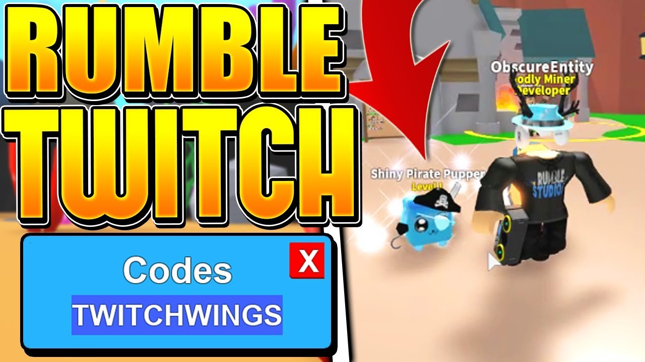 13 RUMBLE STUDIOS TWITCH CODES IN ROBLOX MINING SIMULATOR YouTube