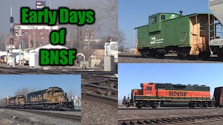 Early BNSF at Moorhead Junction (2006)
On the border of Fargo, North Dakota is the city of Moorhead. It is here that the BNSFs KO and Prosper Subdivisions join at a point called Moorhead Junction. This busy spot hosts numerous BNSF trains daily. Along with main line freights and coal trains, many yard jobs and transfers use this junction to get to and from the large yard in the adjacent town of Dilworth, MN. From rebuilt GP-30s to the new SD-70ACes, you will be treated to some great BNSF trains at this location! Early BNSF at Moorhead Junction (2006)