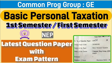 Basic Personal Taxation GE common prog Group 1st Semester previous year question paper du sol