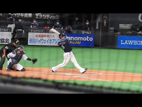 ＜2021.5.1西武戦9回裏ノーアウト1塁＞遅ればせながら、中田翔が札幌ドーム今季初ホームランを放つ！