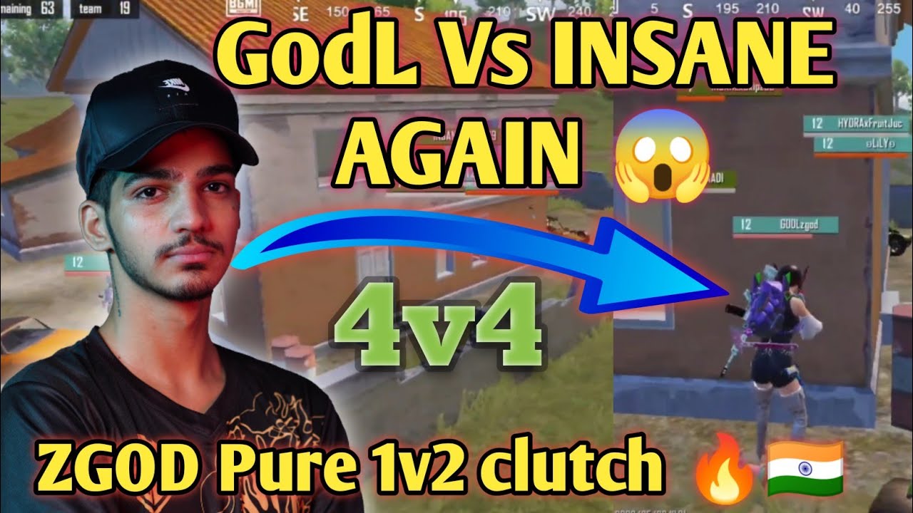 GodL Vs INSANE AGAIN PURE 4V4 FIGHT IN SCRIMS 🔥😨 ZGOD INSTANT 1V2 ...