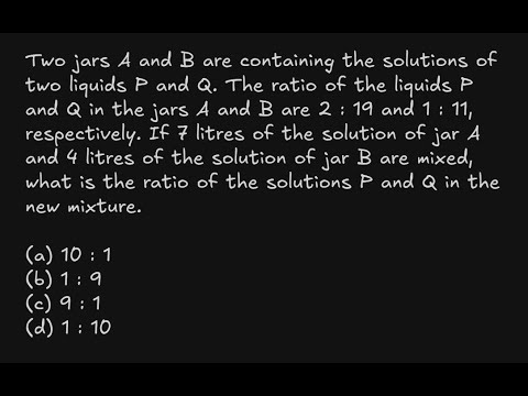 Two jars A and B are containing the solutions of two liquids P and Q ...