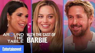 The Cast Of Barbie Reveal How Old Hollywood And Disco Inspired Barbie Around The Table