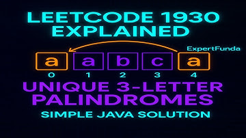 LeetCode 1930 Explained | Count Unique Length-3 Palindromic Subsequences | Simple Java Solution