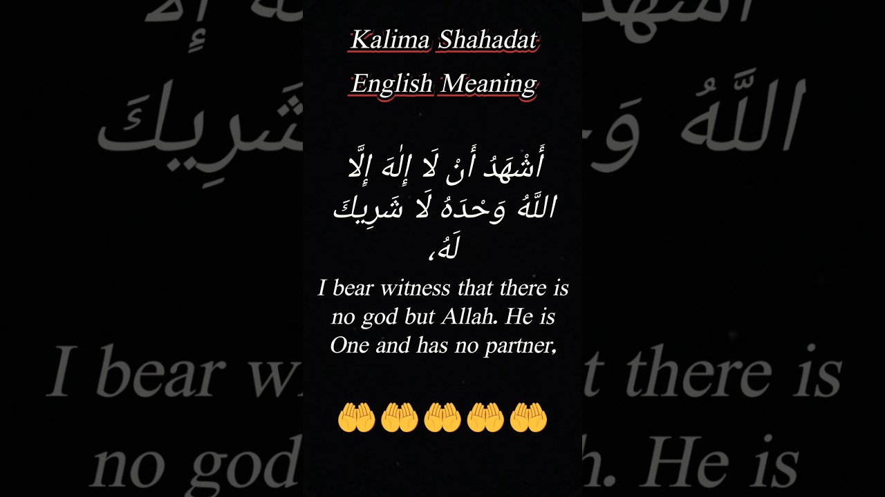 Kalima Shahadat 🤍 | Arabic & English Meaning | Learn Kalima Shahadat | Islamic Shorts #islamicshorts