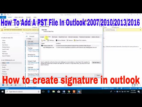 Come aggiungere file PST In Outlook 2007/2010/2013/2016