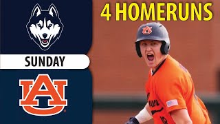 UConn vs #23 Auburn Baseball Highlights | 4 HOMERUNS | College Baseball Highlights 2024