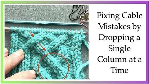 Fixing Cable Mistakes by Dropping One Column at a Time.  Correcting a Mis-Crossed Cable by Dropping
