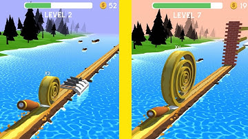 Spiral Roll - All Levels Gameplay Walkthrough iOS, Android (Levels 1-5) || B8 Gamer