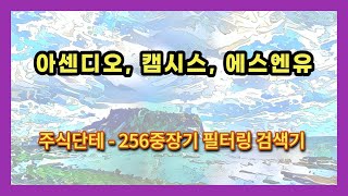 주식차트분석 - 아센디오, 캠시스, 에스엔유(단테님. 256중장기 필터링 검색기)