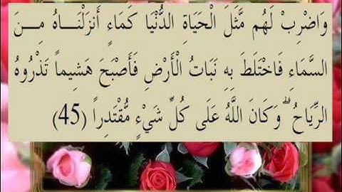 القرآن الكريم سورة الكهف الأية 45
