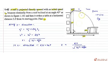 A ball is projected directly upward with an initial speed `v_(0)`. Bounces elastically  from .