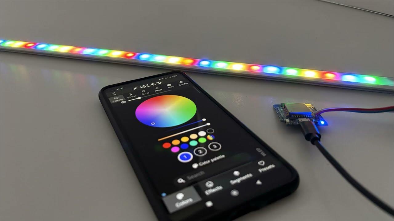 Wled ws2812b leds mit esp32 steuern youtube