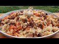 ASMR | Delicious Uzbek Pilaf Recipe | Özbək  Plovunun Hazırlanması | Rice Pilaf Recipe