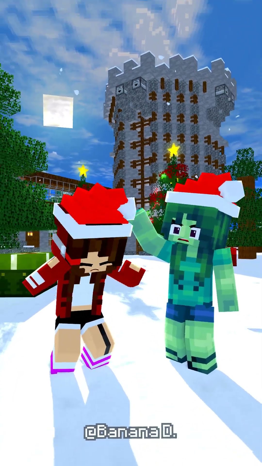 Zombie girl vs JJ sister balloon battle Christmas ⭐?  version