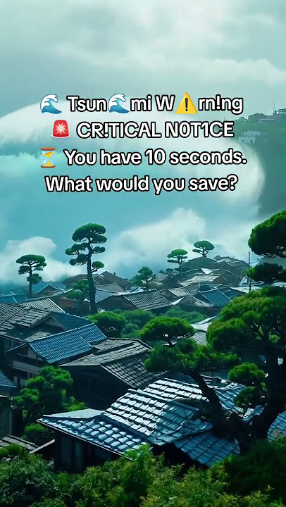 Tsun🌊mi W⚠️rn!ng issued. You have 10 seconds. What would YOU save? #shorts #tsunami #ai #aiart