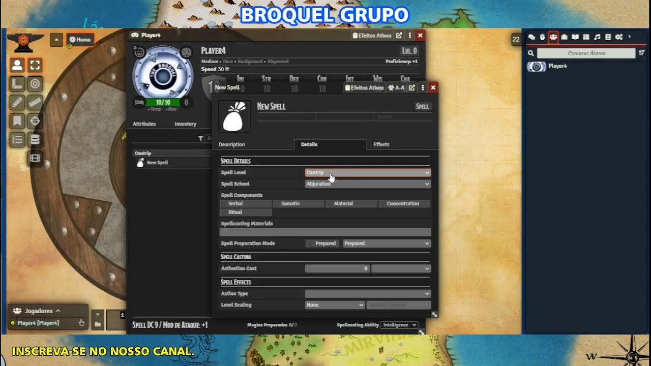 Ficha D&D 5e no FoundryVTT +