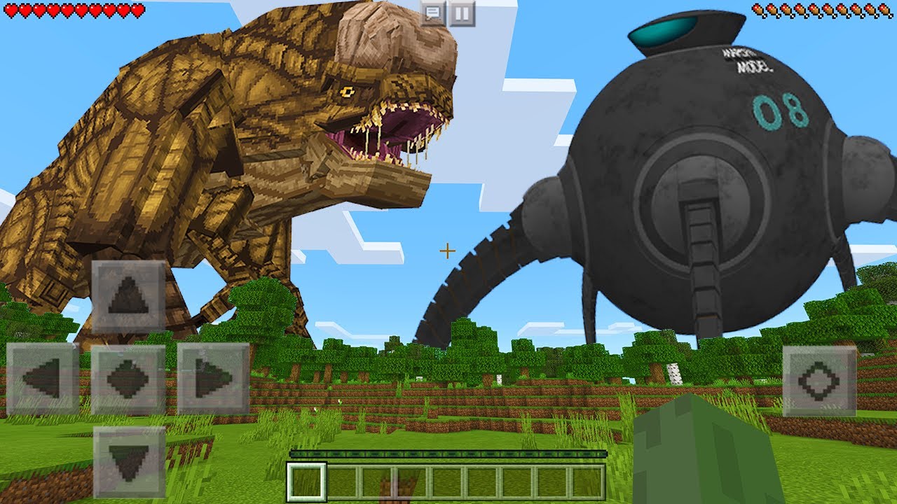 Я обнаружил битву DISTORTUS REX против OMNIDROID в Minecraft Pocket Edition...