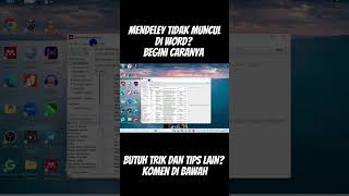 Mendeley Tidak Muncul di Word? Begini Cara Mengatasinya #shorts #Mendeley #Referensi #TutorialWord