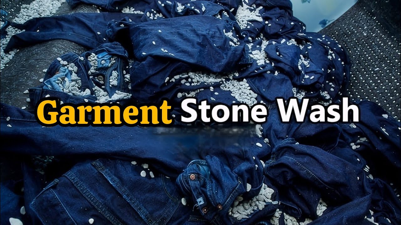 Стирка джинсов из денима с помощью камня | Процесс стирки одежды