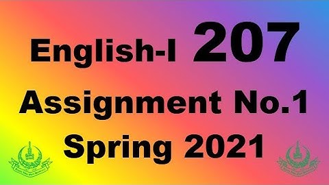 AIOU Code 207 Solved Assignment No.1 Spring 2021