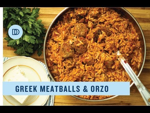 Keftedes Youvetsi: One Pan Baked Meatballs & Orzo Pasta