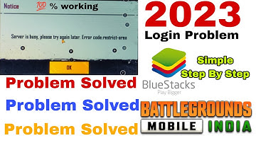 BGMI How To Solve Server Is Busy Area Restricted BGMI Login problem In BlueStacks || Problem Solved