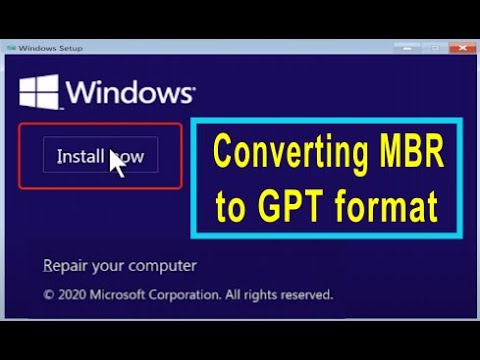 How to convert MBR to GPT during windows installation - YouTube