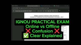 IGNOU 🚨 Practical Confusion Cleared | Online & Offline Exam Difference ‼️👆🔥