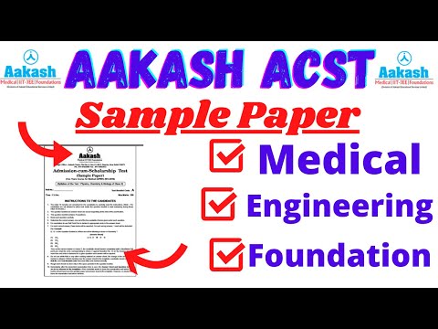 ACST Aakash Sample Paper 2021 – Download Class 8th, 9th, 10th, 11th, 12th, for all Streams in PDF