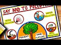 National Pollution Control Day Poster | Say No To Pollution | Stop Pollution Drawing | Pollution