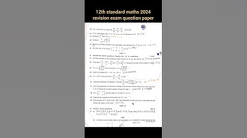12th standard maths second revision question paper 2024💯👉👈