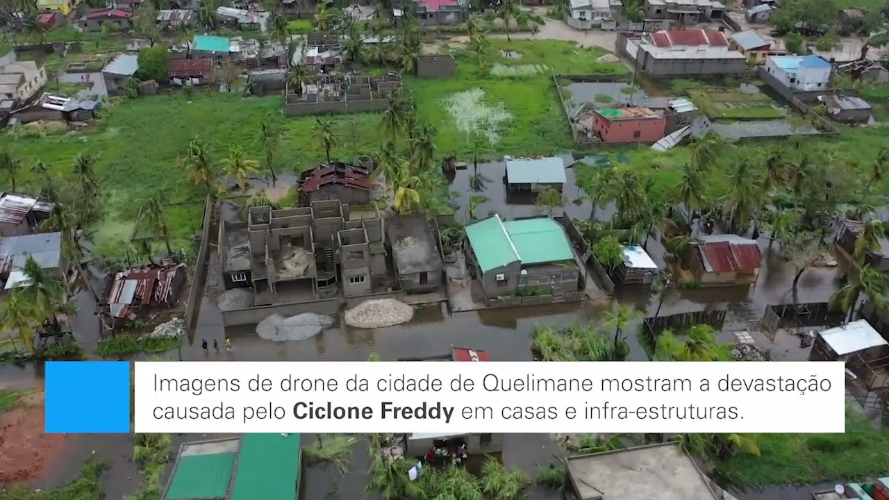 Cyclone Freddy em Moçambique: Imagens de Drone