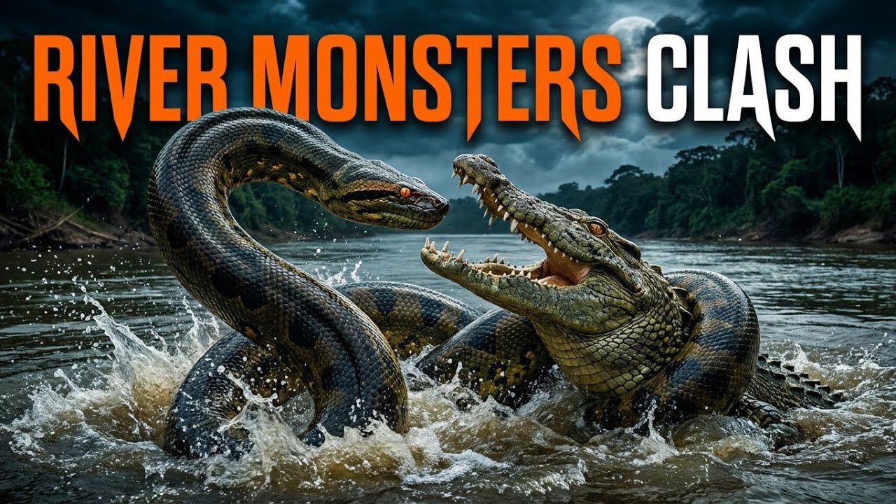 Giant Anaconda vs Nile Crocodile 🐍🐊 | Clash of River Monsters