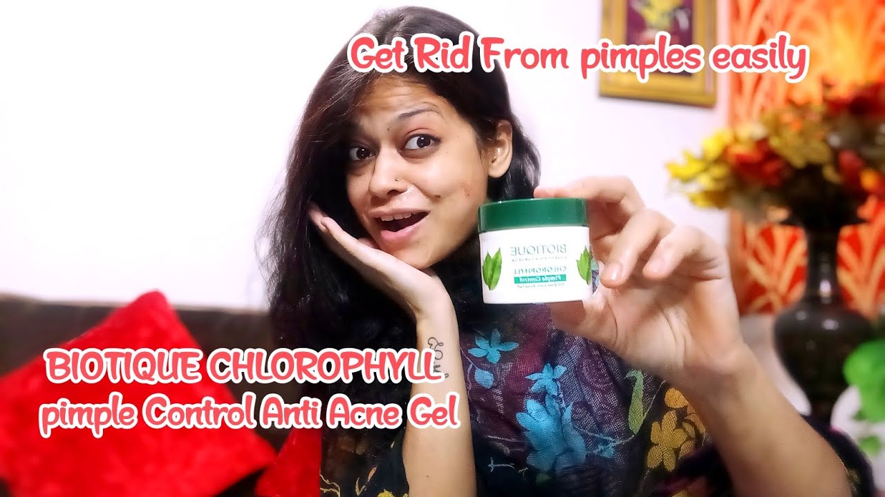 BIOTIQUE CHLOROPHYLL ANTI ACNE GEL REVIEW LESS SPOTS PIMPLE FREE SKIN beautyproducts 