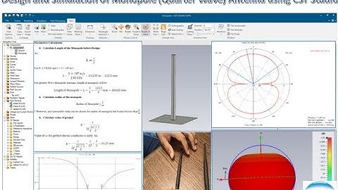 Design and Simulation of Monopole (Quarter Wave) Antenna using CST Studio