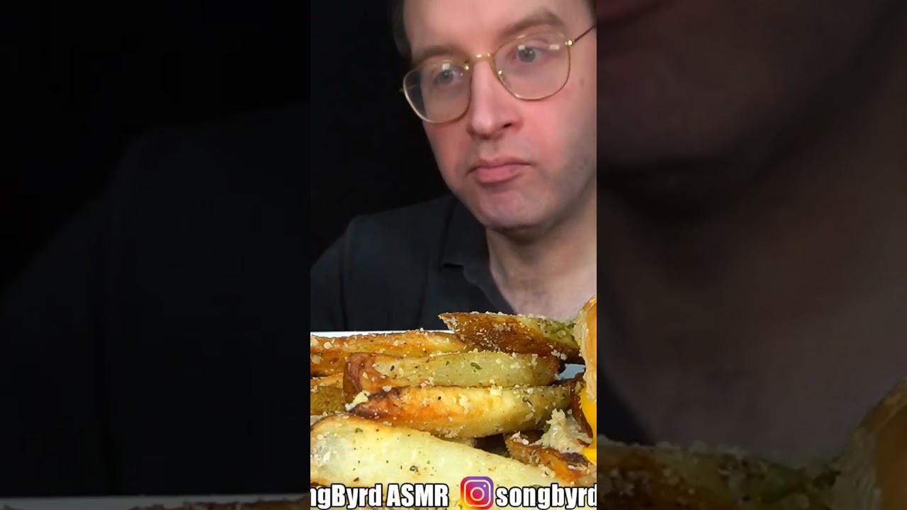 ASMR GARLIC PARMESAN FRIES MUKBANG 