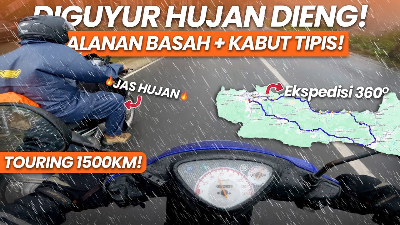 DIGUYUR HUJAN‼️ MIO SPORTY 135CC NANJAK DIENG — Jalan Basah & Kabut Tipis | Part 3 Wonosobo–Dieng