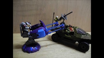 Stop Motion Build: UNSC Warthog & Covenant Turret. Halo Mega Bloks. TheSSMotion