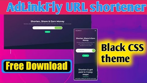 adlinkfly black theme free download || Fully responsive design || URL shortener black CSS theme Free