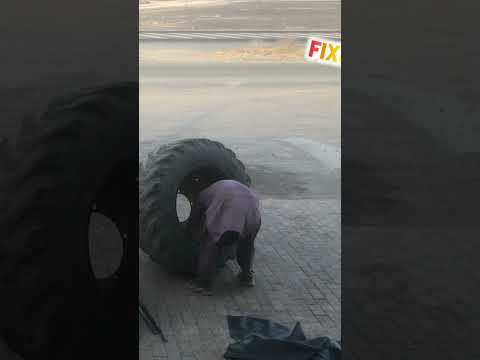 JCB repair tire patch #fix #tiremaintenance #everyonetirerepairing #tirerepair #jcb #youtubeshorts