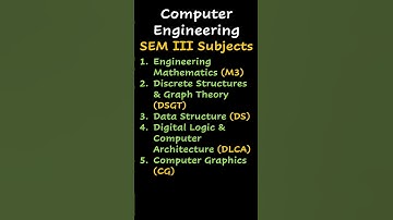 Computer Engineering Semester 3 Subjects By ESE Academy #Shorts