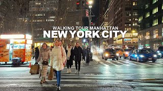 NEW YORK CITY  Manhattan Winter Season, Lexington Avenue, 42nd Street & 8th Avenue, Travel, USA, 4K