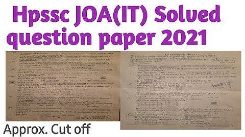 Hp joa it solved question paper 2021 || hp joa it answer key 2021 || Alix Smith