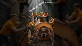 Rescue orb weaver spider 🕸️ from giant log #shorts #funny #rescue #animals