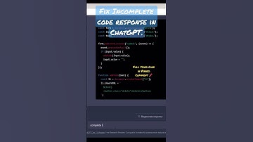 Fix incomplete code response in ChatGPT 🤟 #chatgpt  #openai #shorts